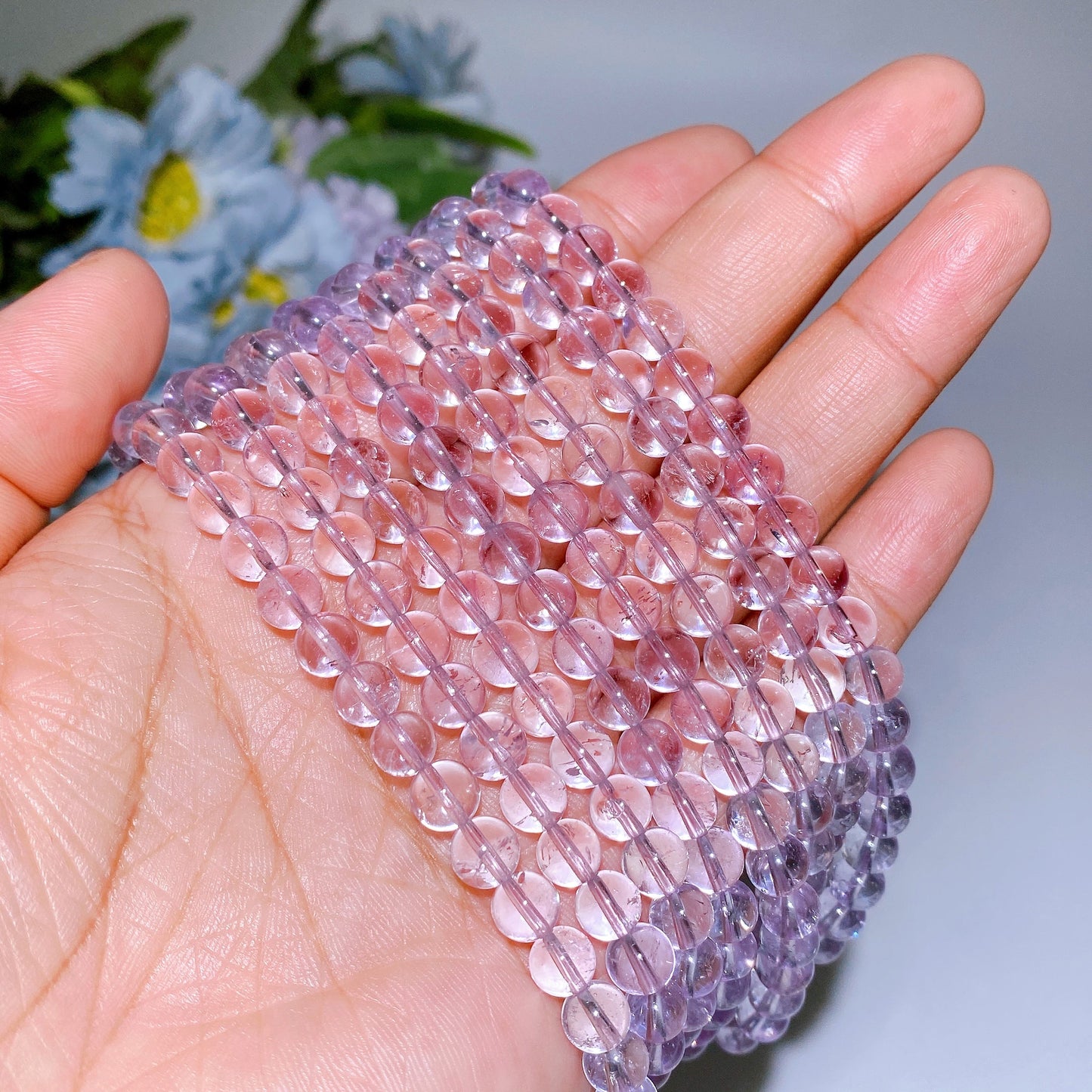 6.8mm Lavender Amethyst Beads Necklace Bulk Wholesale