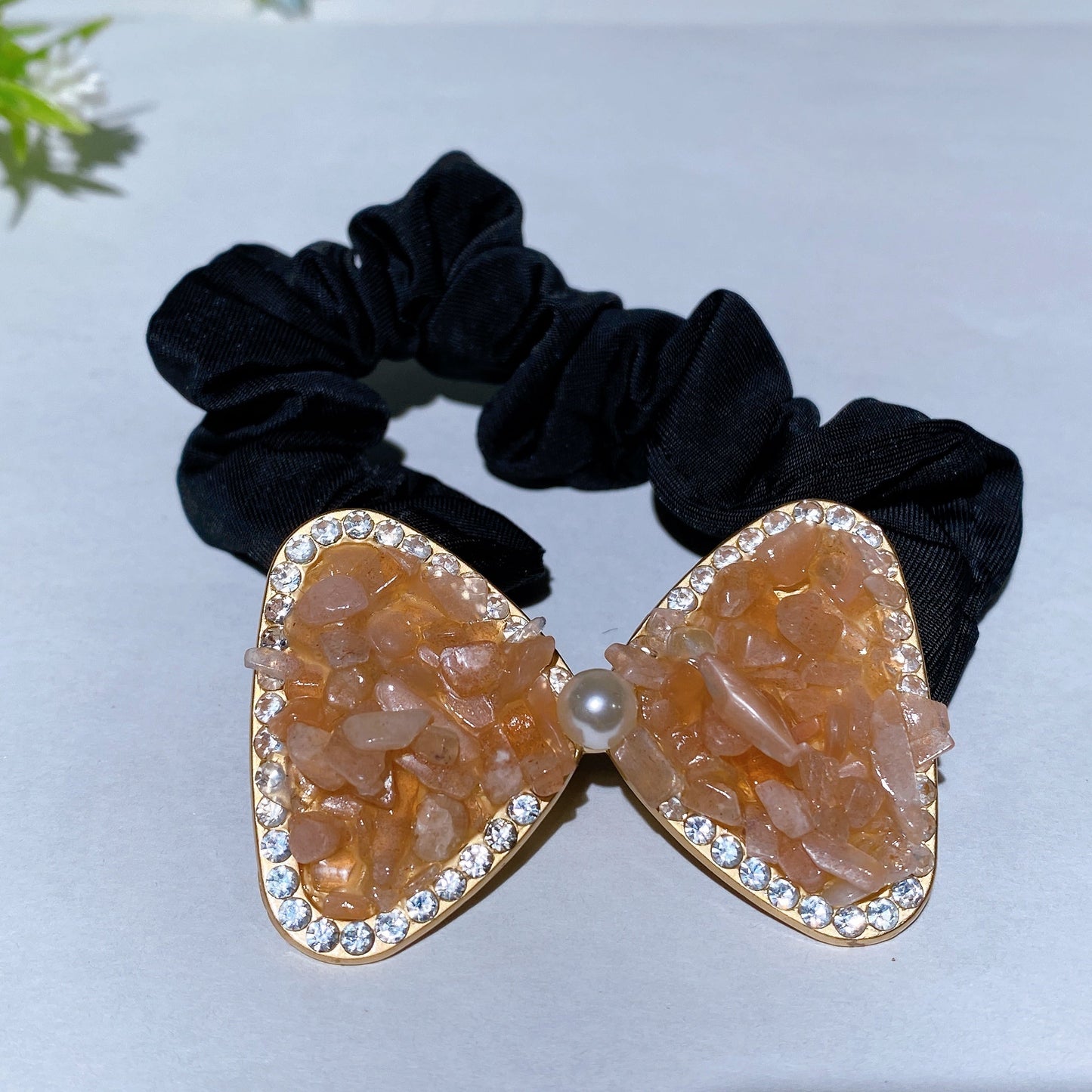 Crystal Chips Bowknot Scrunchies Crystal Healing Bulk Wholesale