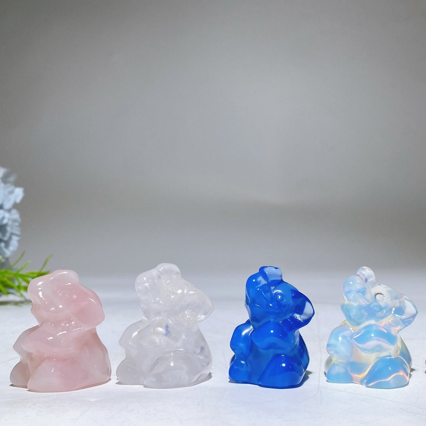 1.4" Crystal Elephant Carving Crystal Healing Bulk Wholesale