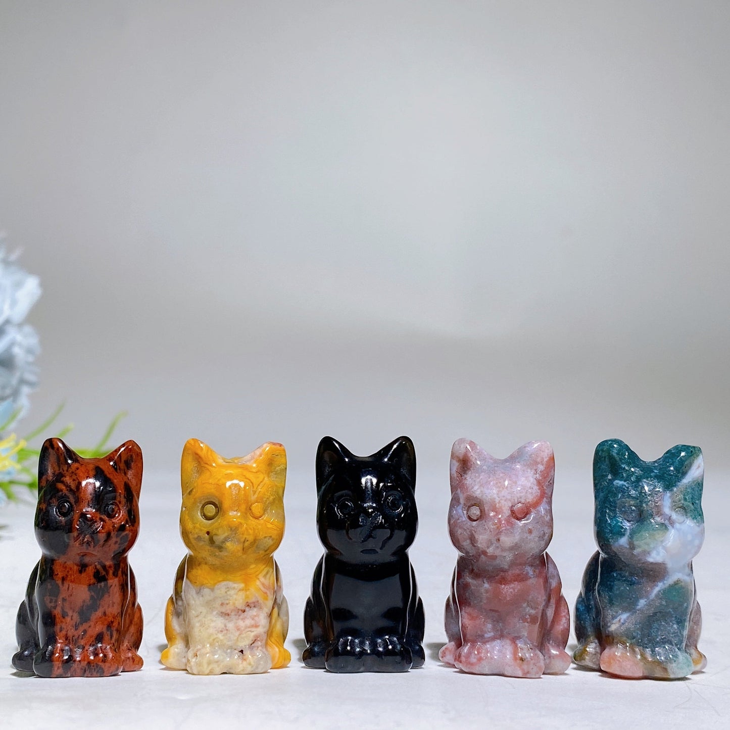 1.2" Crystal Cat Carving Crystal Healing Bulk Wholesale