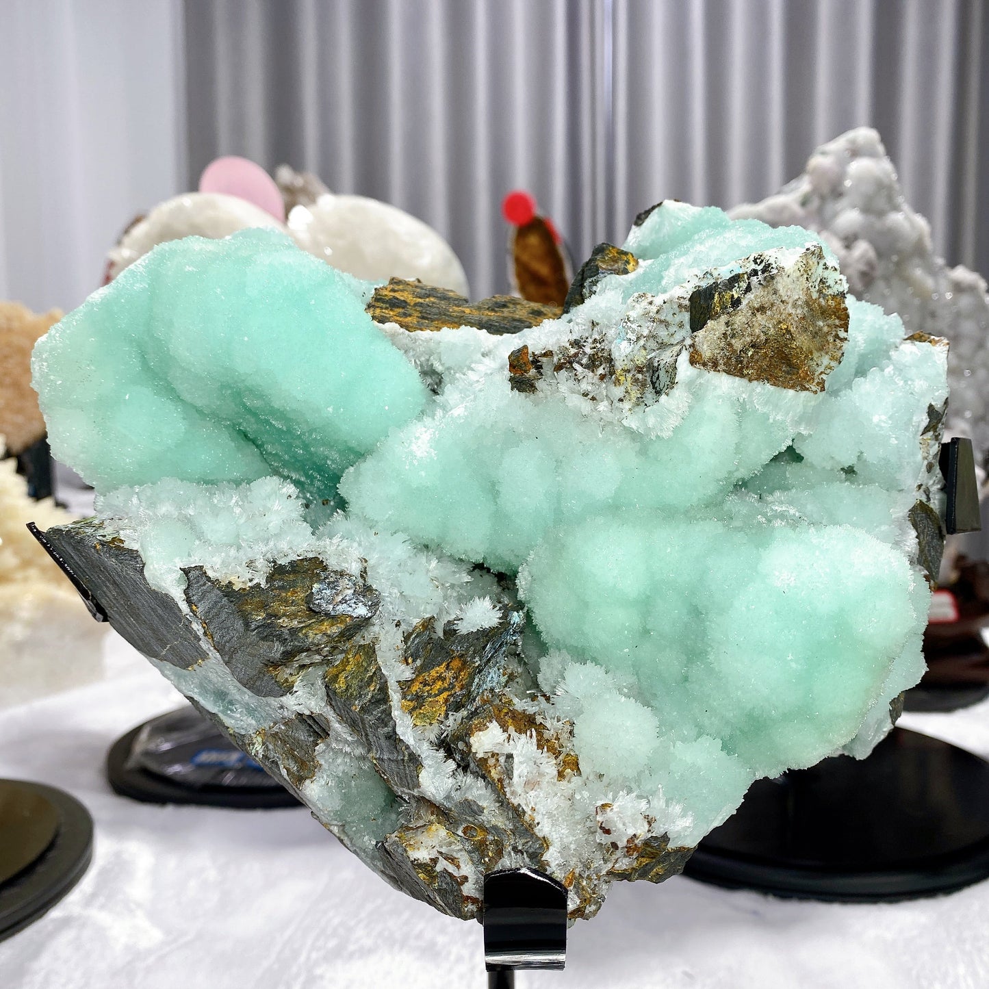 24cm Large Unique Hemimorphite Heart Shape Specimen with Stand Crystal Healing