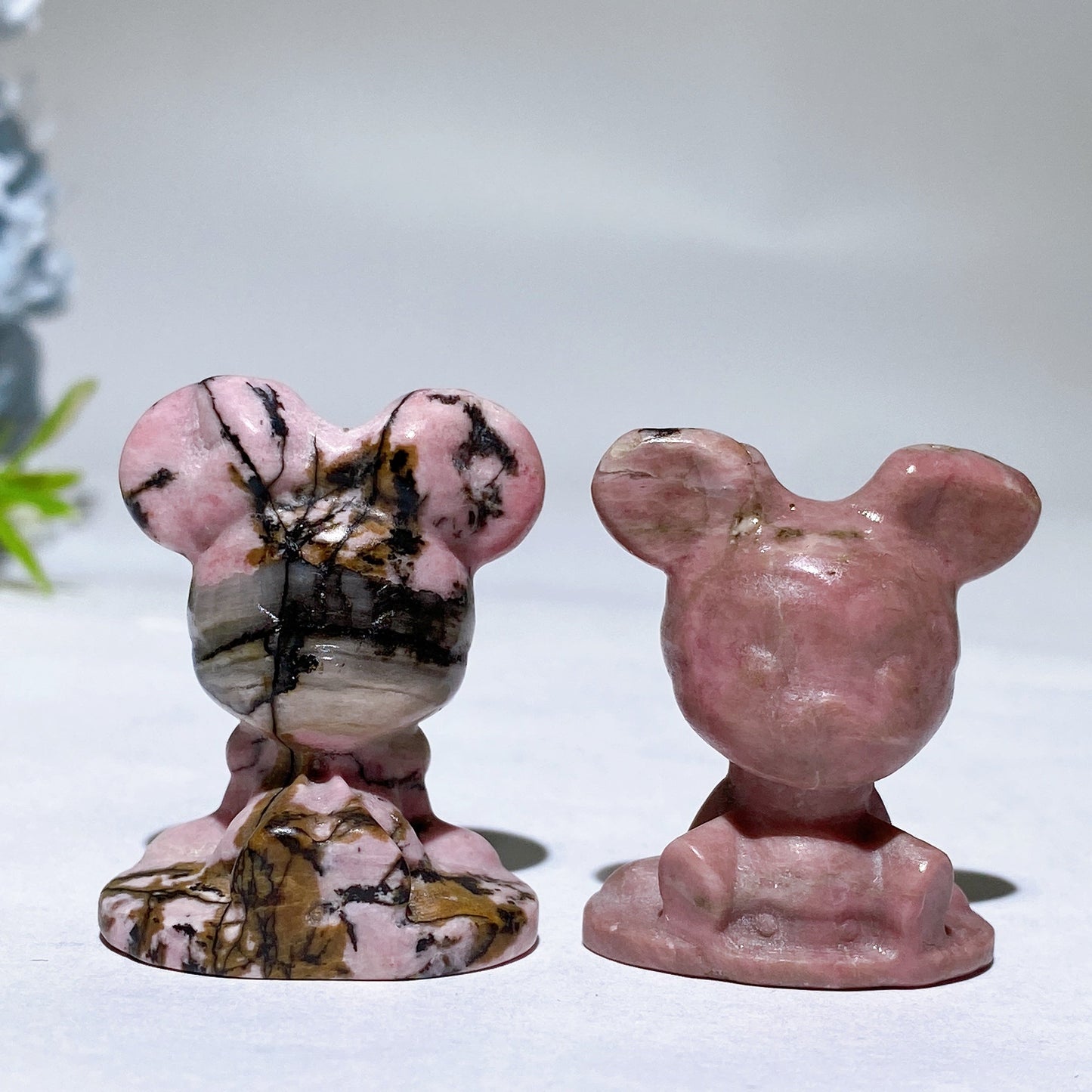 1.4" Crystal Mickey Minnie Carving Crystal Healing Bulk Wholesale