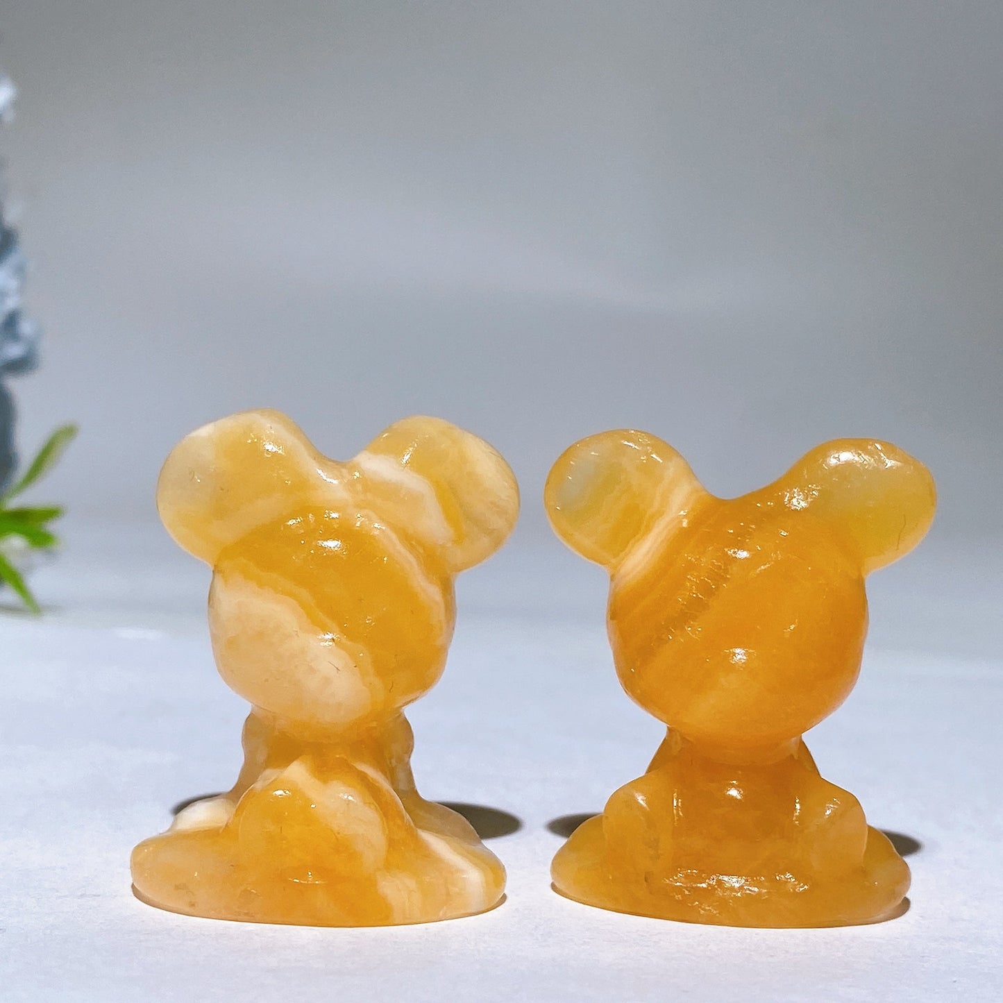 1.4" Crystal Mickey Minnie Carving Crystal Healing Bulk Wholesale