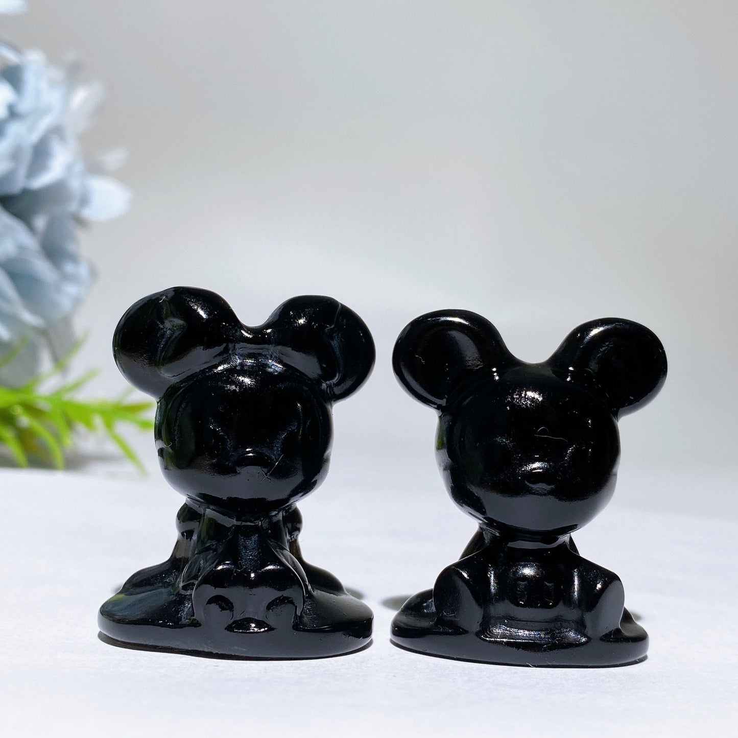 1.4" Crystal Mickey Minnie Carving Crystal Healing Bulk Wholesale