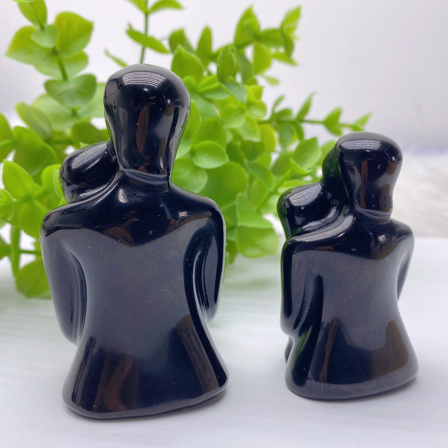 Black Obsidian Couple Carvings Bulk Wholesale