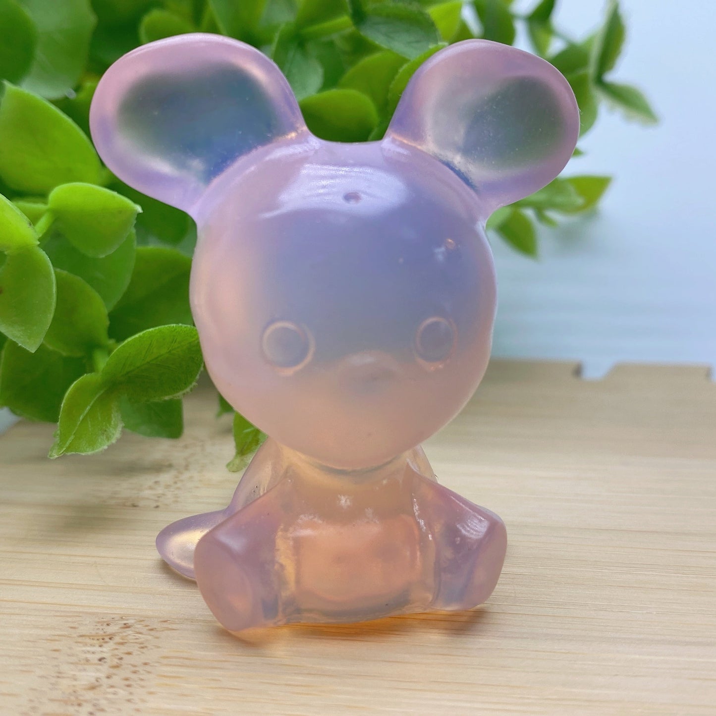 1.9" Pink Opalite Mickey Minie Carvings Bulk Wholesale