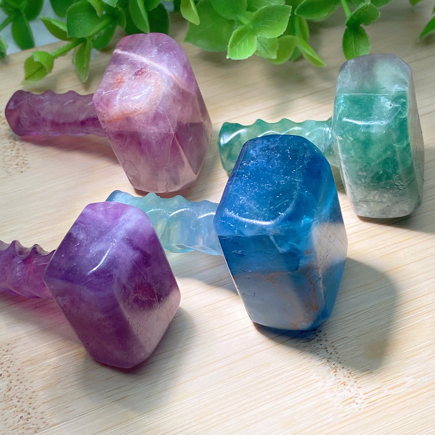 Mixed Fluorite Hammer Carvings Bulk Wholesale