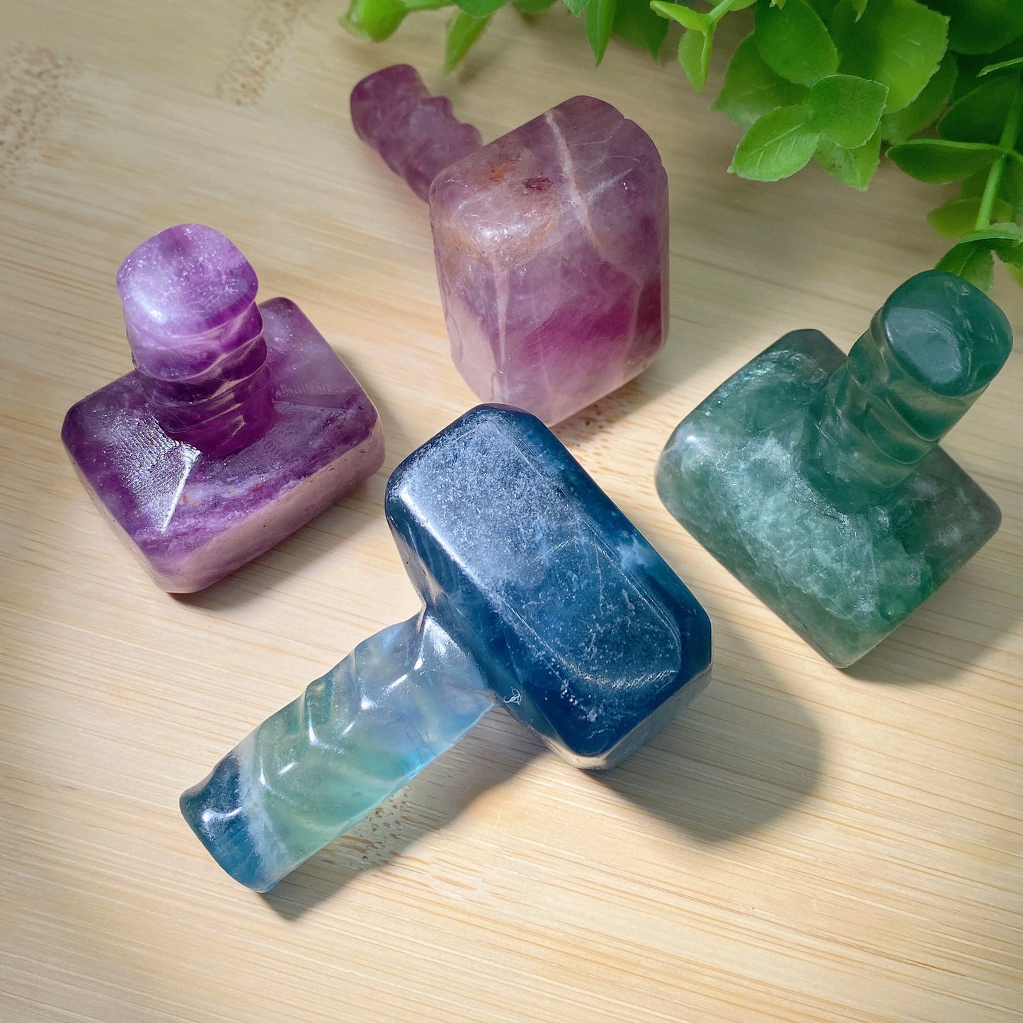 Mixed Fluorite Hammer Carvings Bulk Wholesale