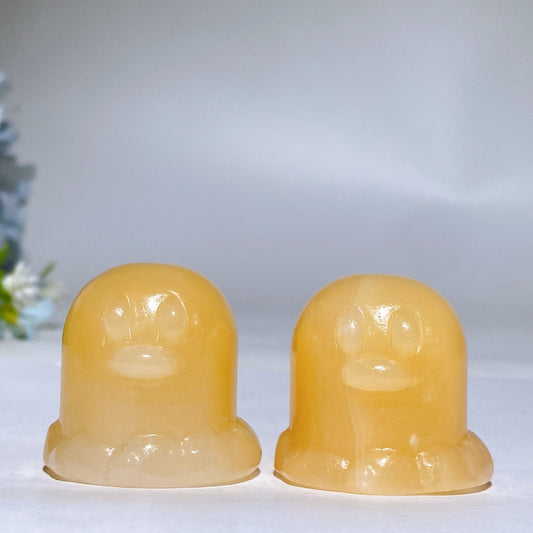 1.2" Golden Healer Orange Calcite Pokemon Diglett Carving Crystal Healing Bulk Wholesale