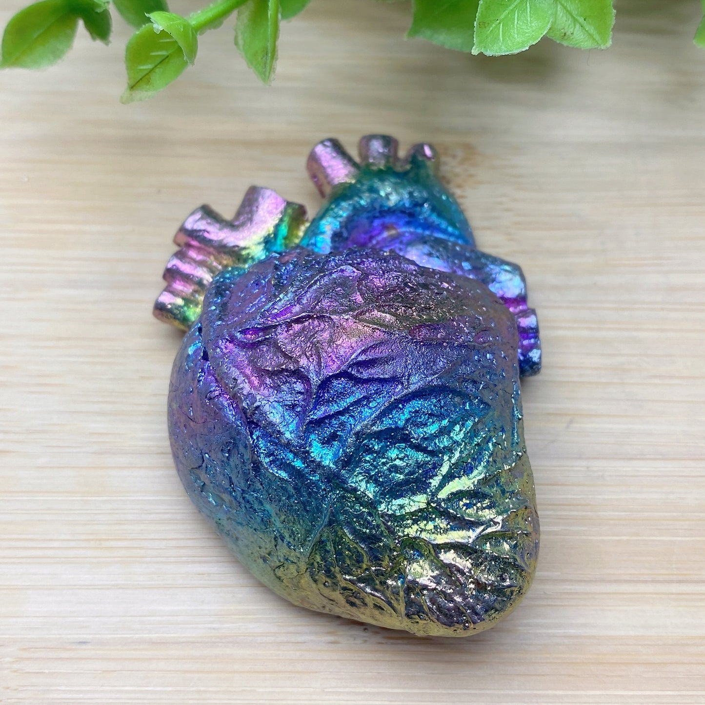 2.5"  Aura Bismuth Heart Carvings Bulk Wholesale