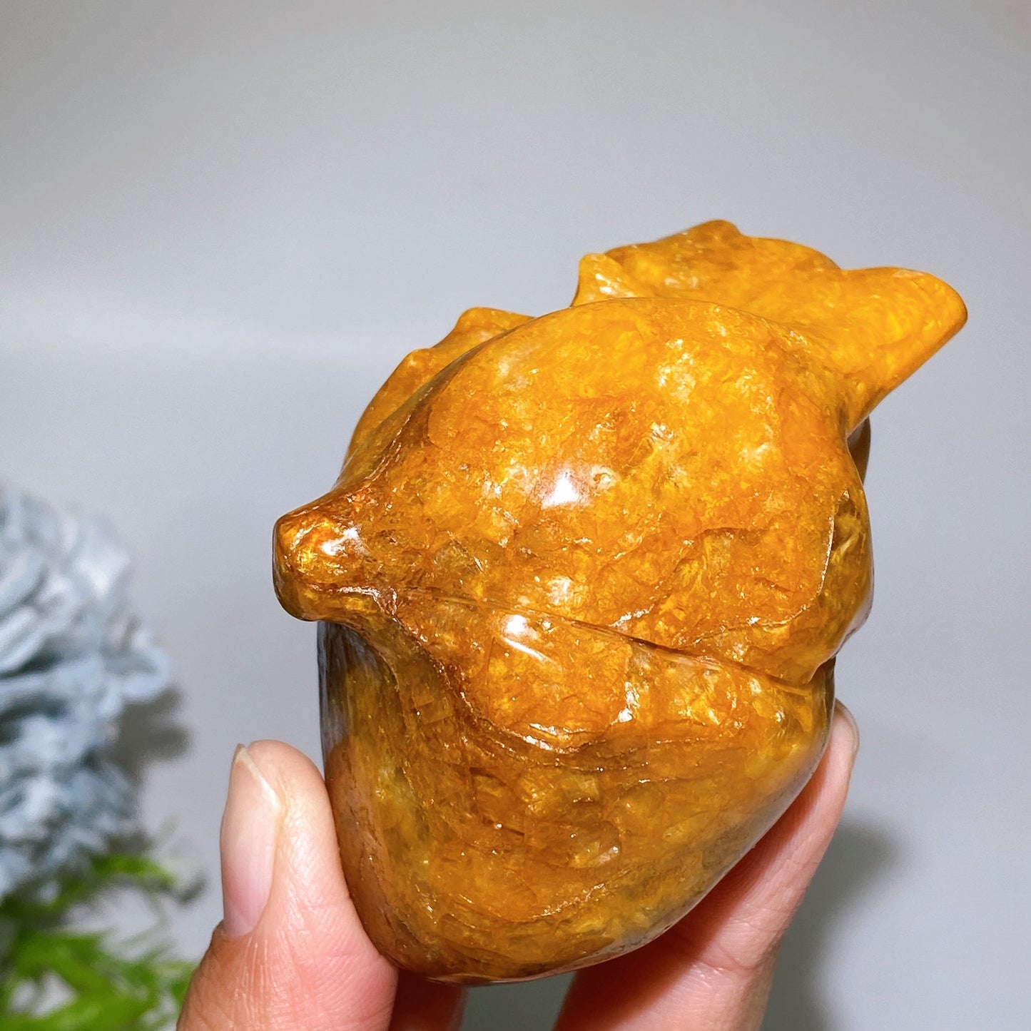 3.0" Golden Healer Biological Heart Carving Crystal Healing Bulk Wholesale