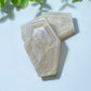 2.27" Peach Moonstone Coffin Carvings Bulk Wholesale