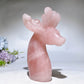 15cm Rose Quartz Deer Carving for Christmas Crystal Healing Bulk Wholesale