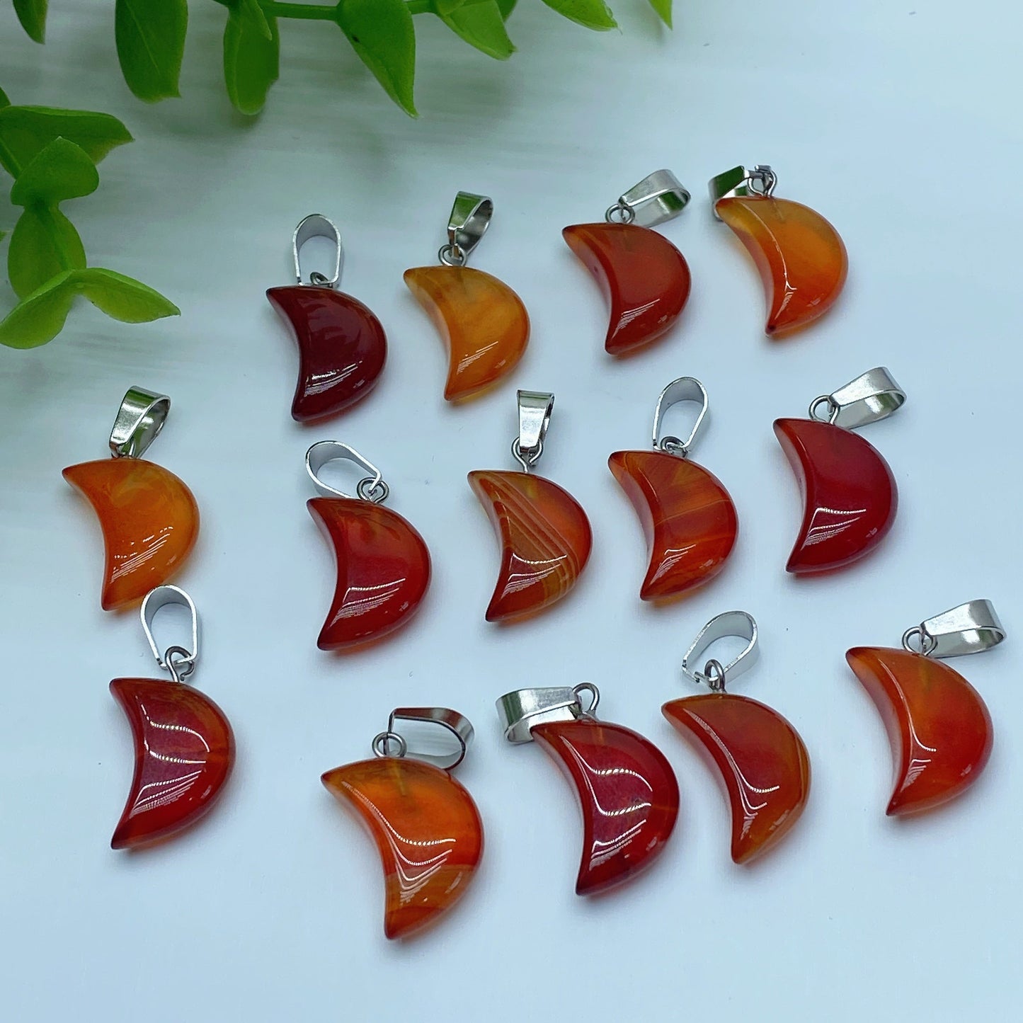 0.8" Mini Carnelian Moon Pendant Bulk Wholesale