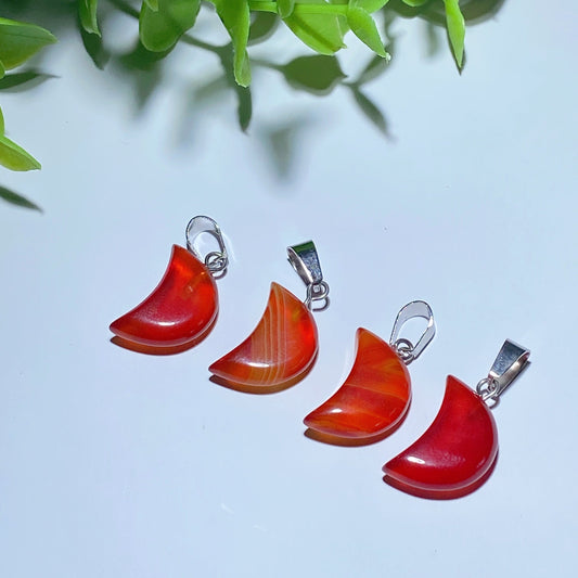 0.8" Mini Carnelian Moon Pendant Bulk Wholesale