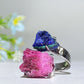 Adjustable Double Crystal Raw Stone Ring Crystal Healing Bulk Wholesale