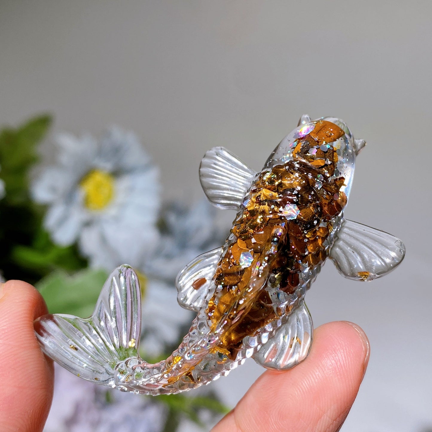 Resin Fish Infused Crystal Chips Carving Crystal Healing Bulk Wholesale