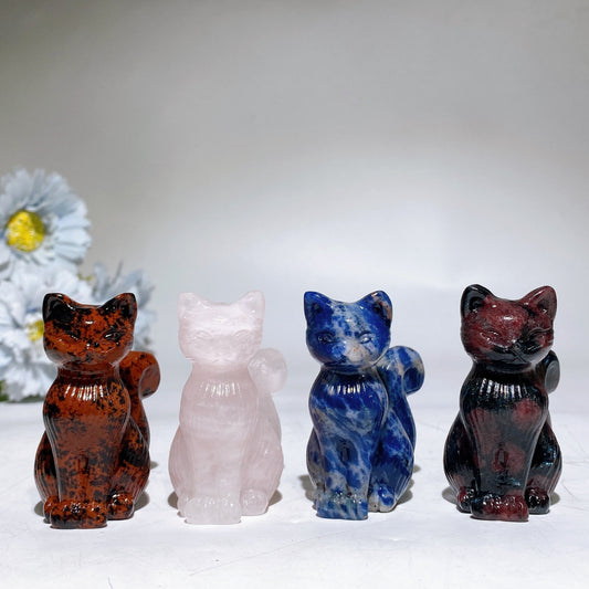 2.4" Crystal Cat Carving Crystal Healing Bulk Wholesale