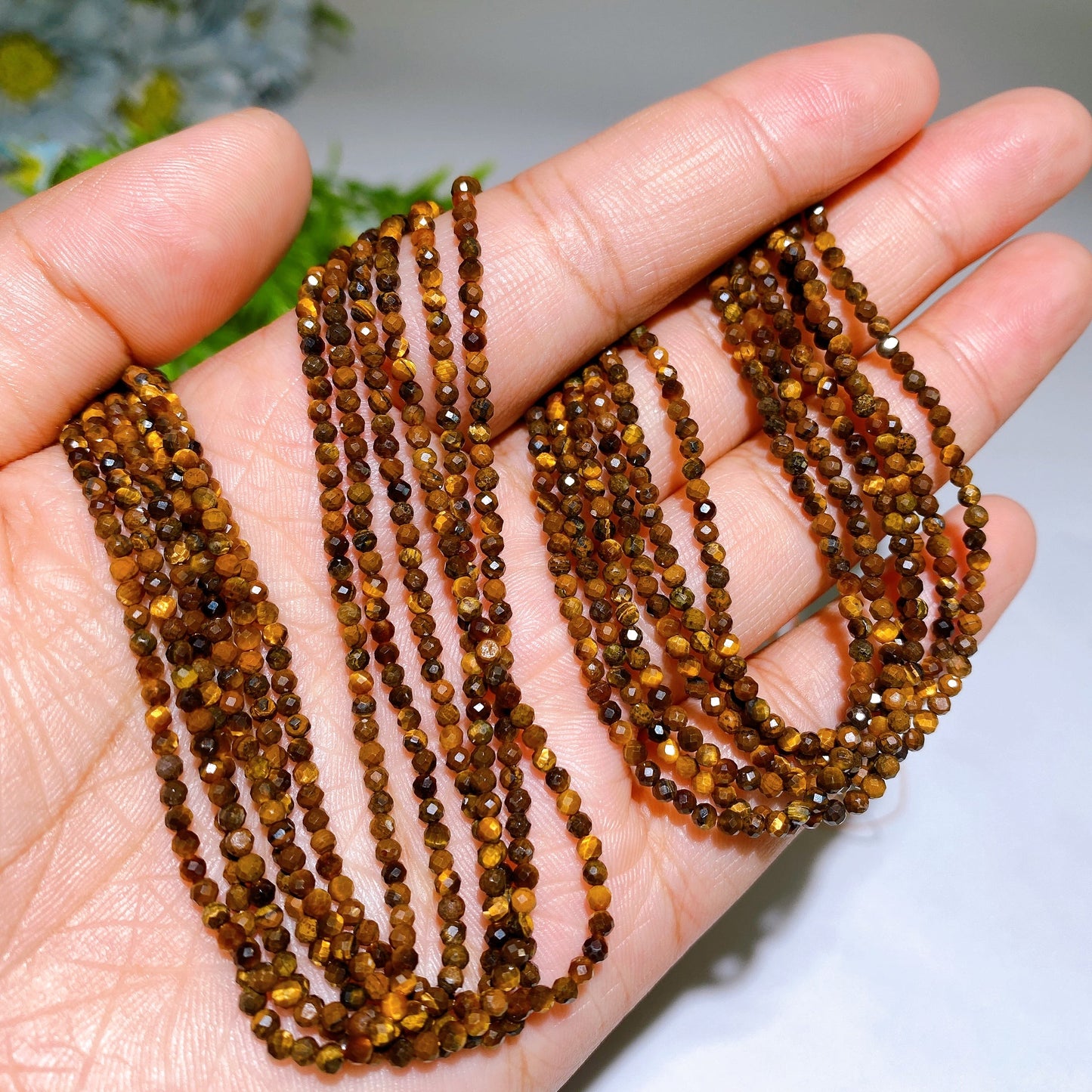 2mm Faceted Crystal Beads String Crystal Healing Bulk Wholesale
