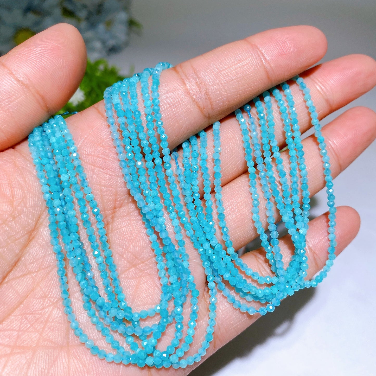 2mm Faceted Crystal Beads String Crystal Healing Bulk Wholesale