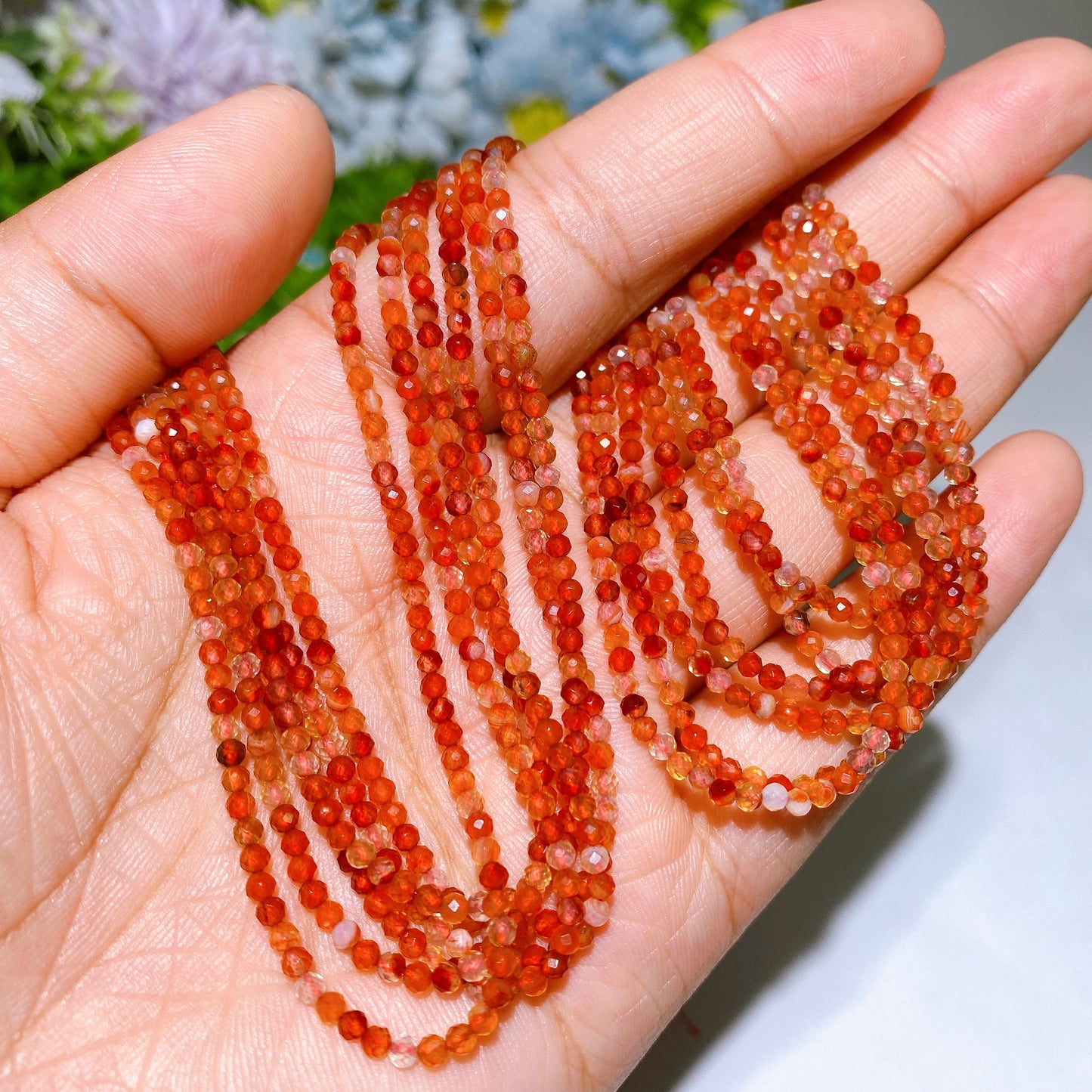 2mm Faceted Crystal Beads String Crystal Healing Bulk Wholesale