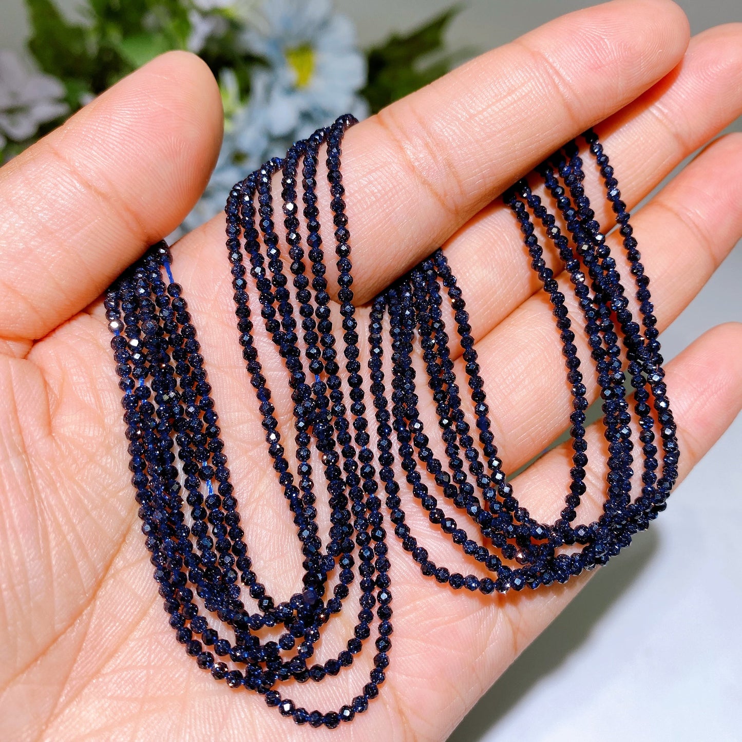 2mm Faceted Crystal Beads String Crystal Healing Bulk Wholesale