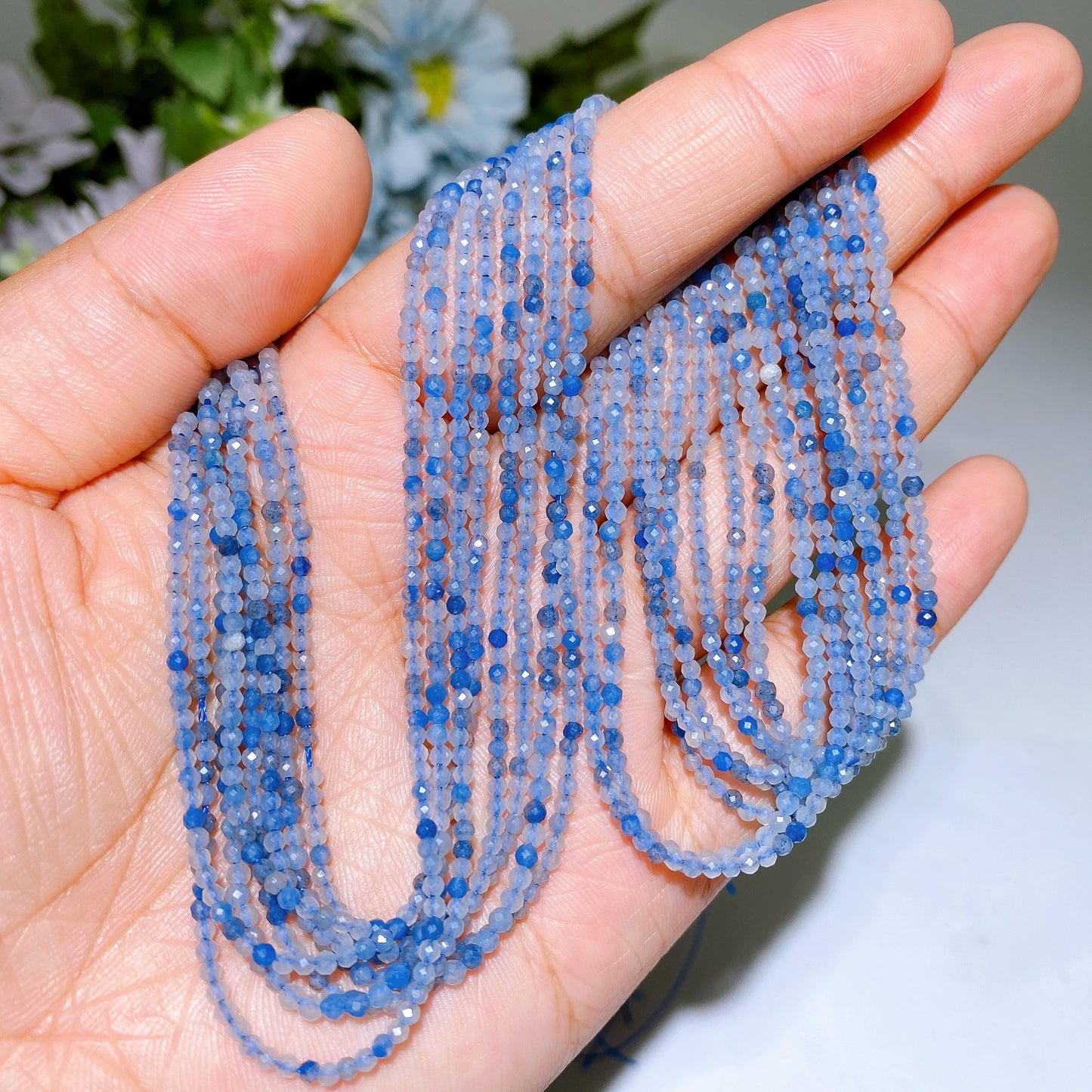 2mm Faceted Crystal Beads String Crystal Healing Bulk Wholesale