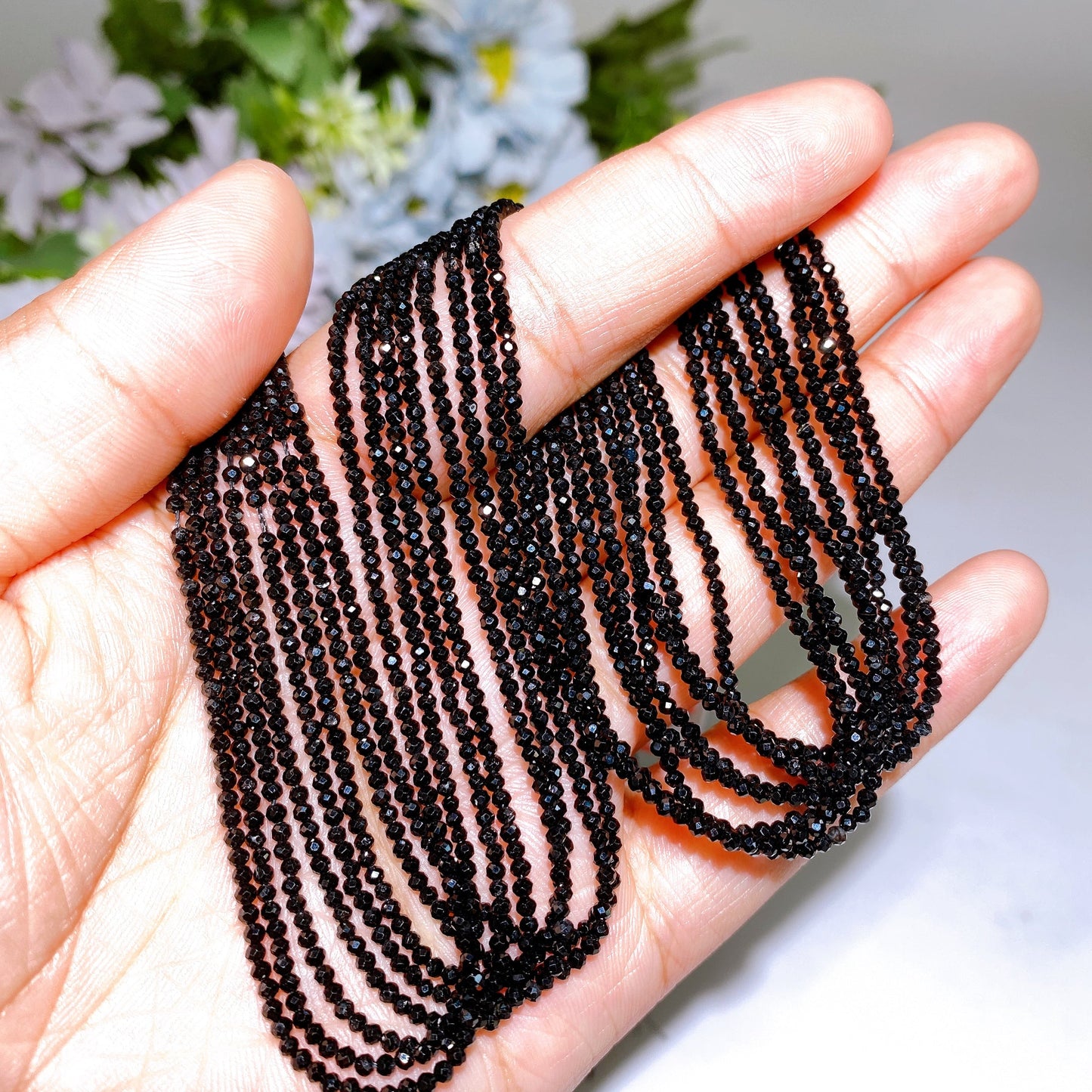 2mm Faceted Crystal Beads String Crystal Healing Bulk Wholesale