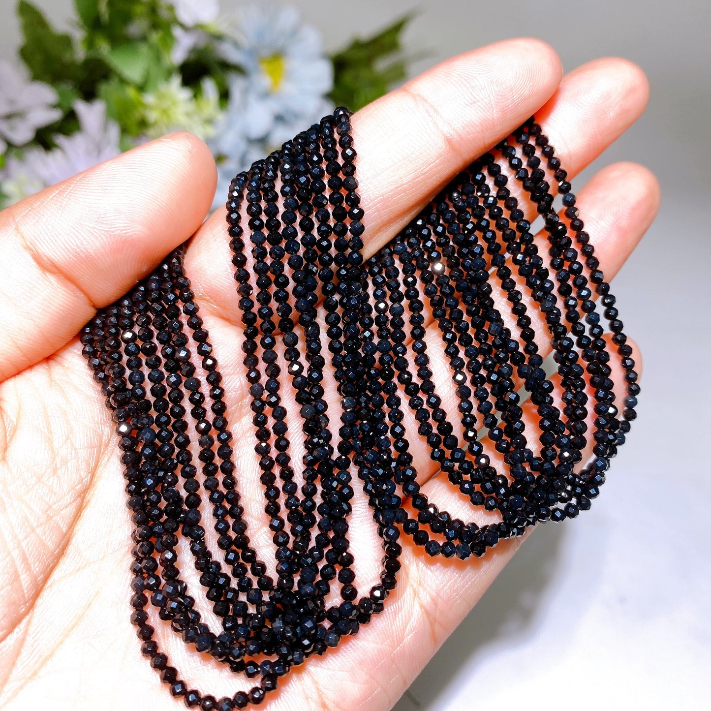 2mm Faceted Crystal Beads String Crystal Healing Bulk Wholesale