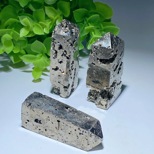 2.0"-3.0" Druzy Pyrite Points Bulk Wholesale