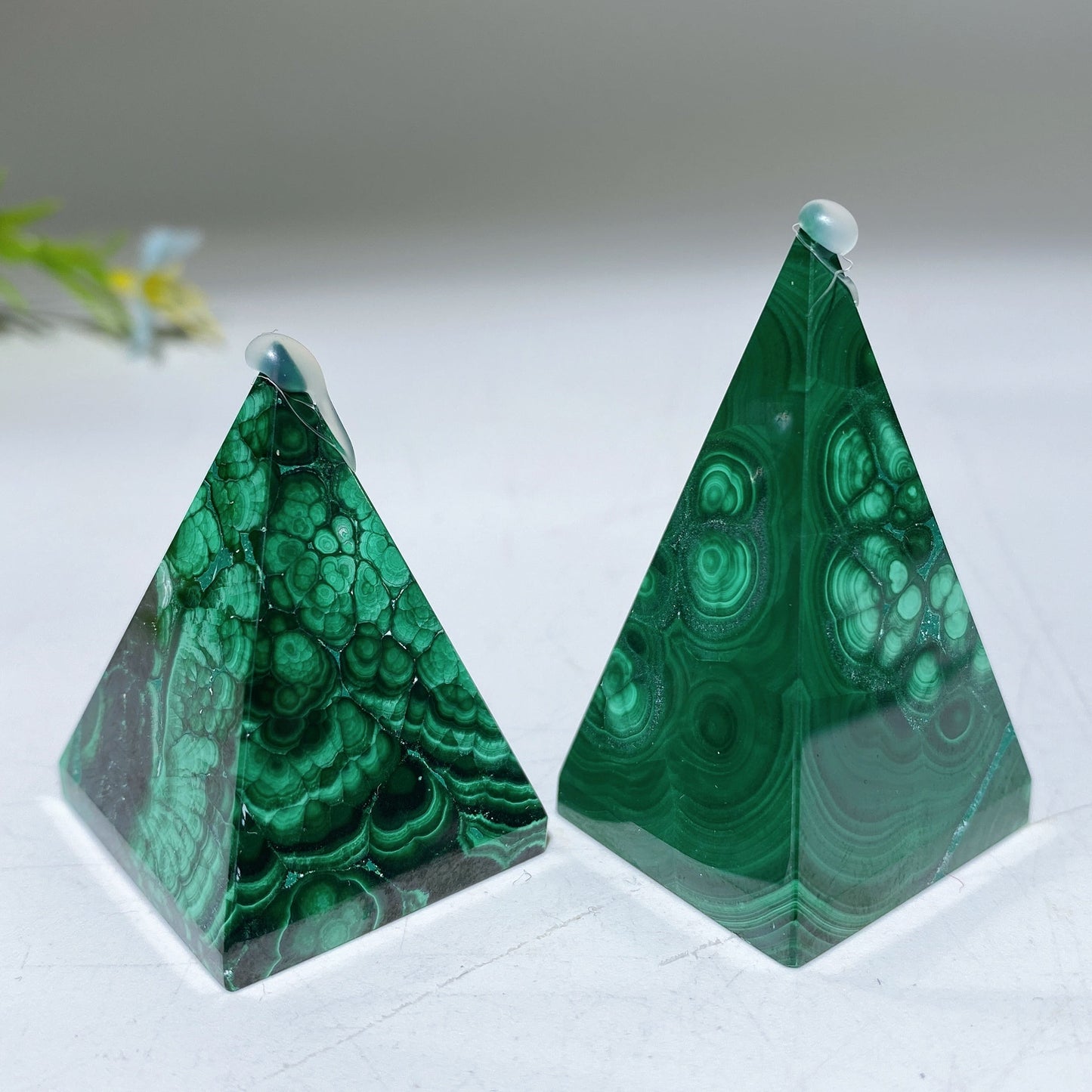 1.4"-2.0" Malachite Pyramid Carving Crystal Healing Bulk Wholesale