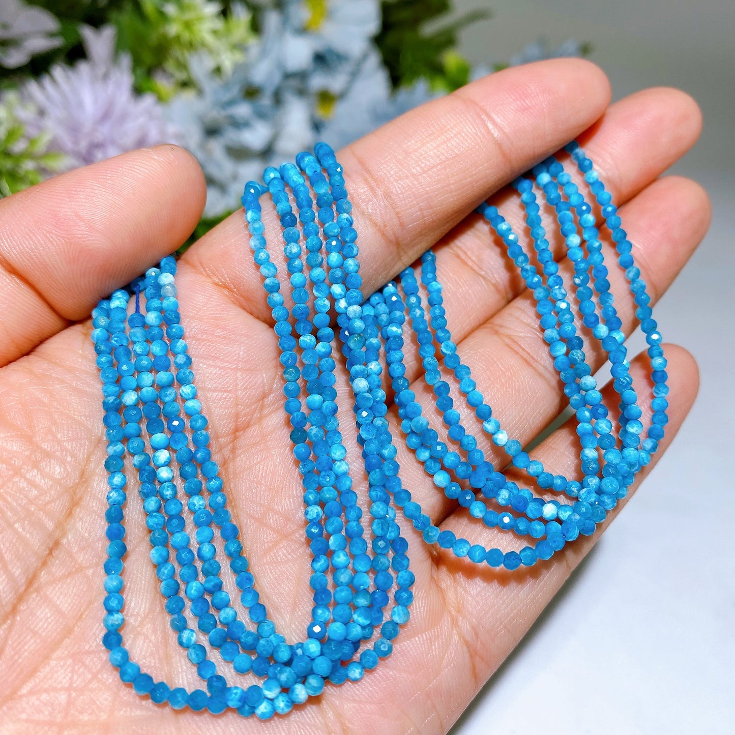 2mm Faceted Crystal Beads String Crystal Healing Bulk Wholesale