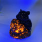 2.2" Obsidian White Jade Mouse with Base Carving Crystal Healing Bulk Wholesale