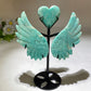 18cm Crystal Heart Wings Carving with Stand Crystal Healing Bulk Wholesale