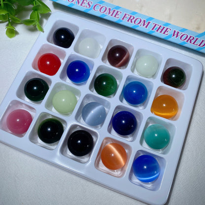 Mixed Cat's Eye Sphere Egg Box Kit Bulk Wholesale