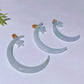 4-5.5cm Emerald Jade Moon & Star Pendant Crystal Healing Bulk Wholesale