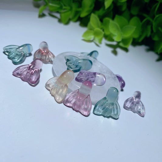 Mini Fluorite Fish Tail Carvings for Jewelry DIY Bulk Wholesale