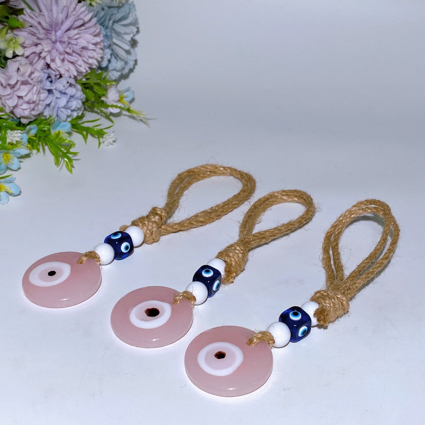 15cm Evil's Eye with Rope Hanging Ornament Crystal Healing Bulk Wholesale