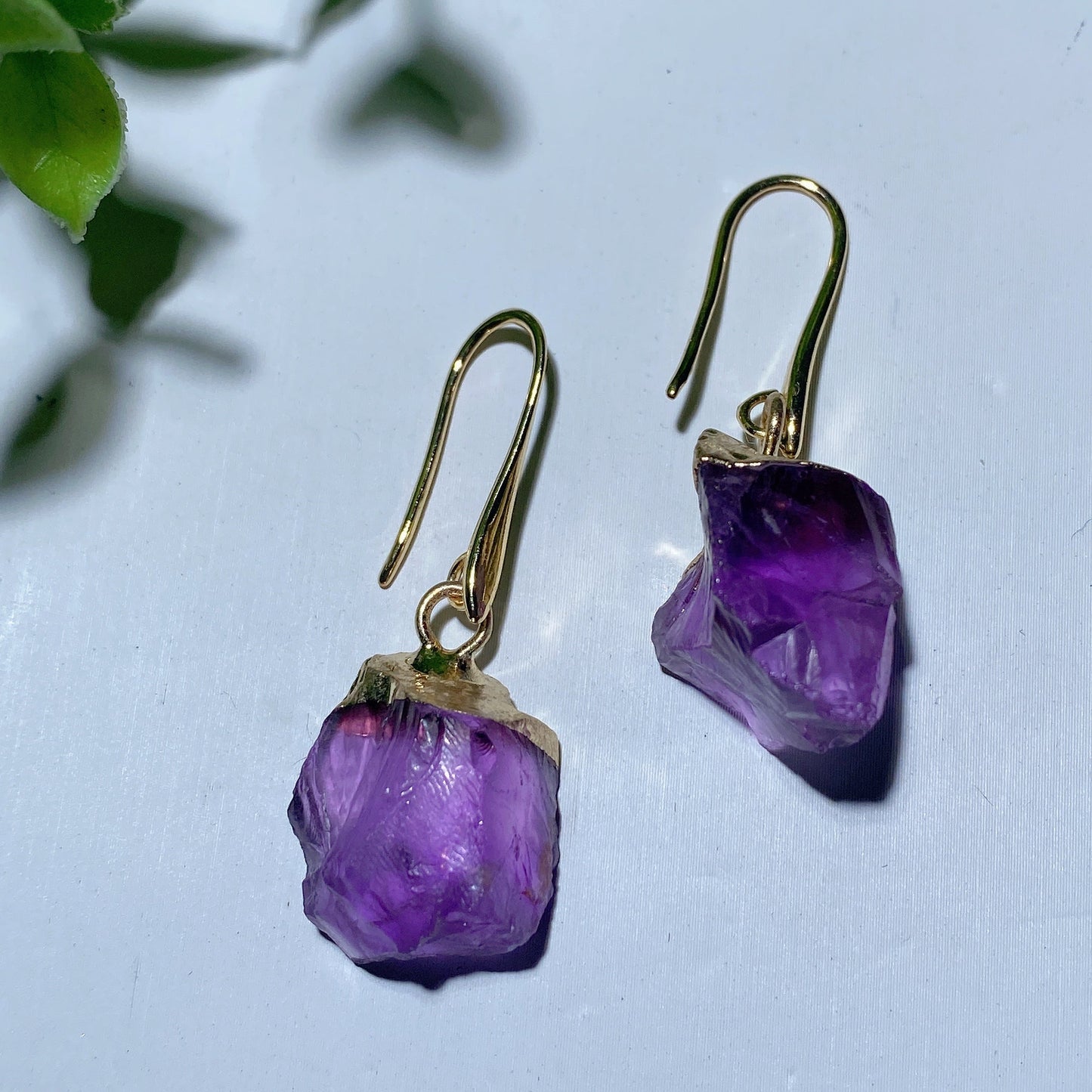 Amethyst Raw Stone Earrings Bulk Wholesale