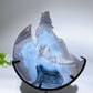 4.0"-4.4" Crystal Wolf On Moon Carving with Stand Crystal Healing Bulk Wholesale