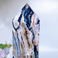32cm Large Unique Druzy Black Banded Agate In Quartz Tower Crystal Healing Bulk Wholesale
