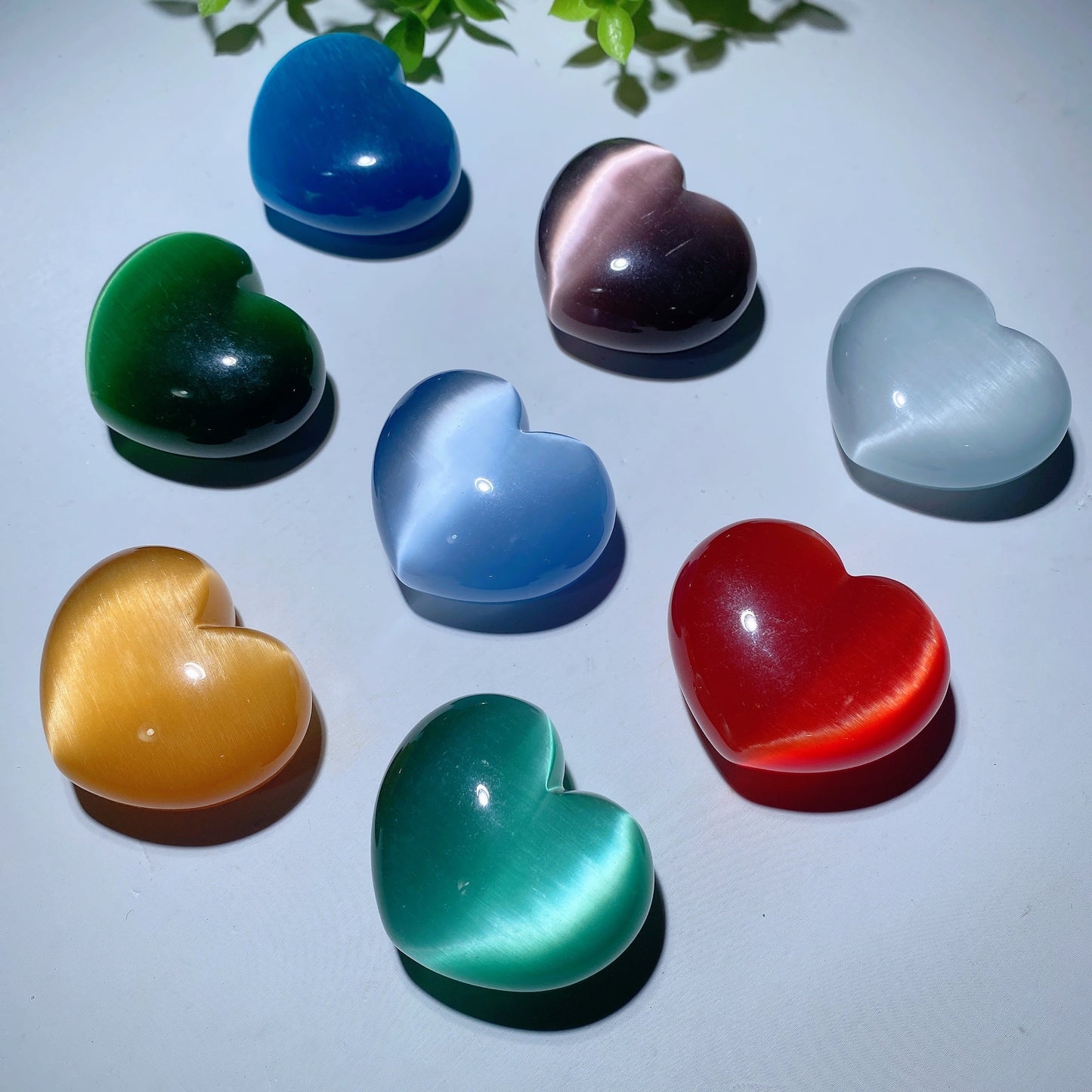 1.8" Mixed Cat's Eye Heart Bulk Wholesale