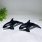 5.9" Black Obsidian Killer Whale Carving Crystal Healing Bulk Wholesale
