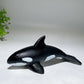 5.9" Black Obsidian Killer Whale Carving Crystal Healing Bulk Wholesale