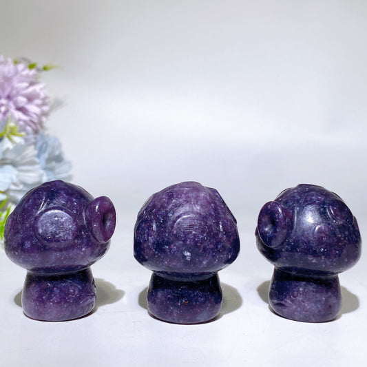 1.8" Purple Mica Cartoon Mushroom Carving Crystal Healing Bulk Wholesale