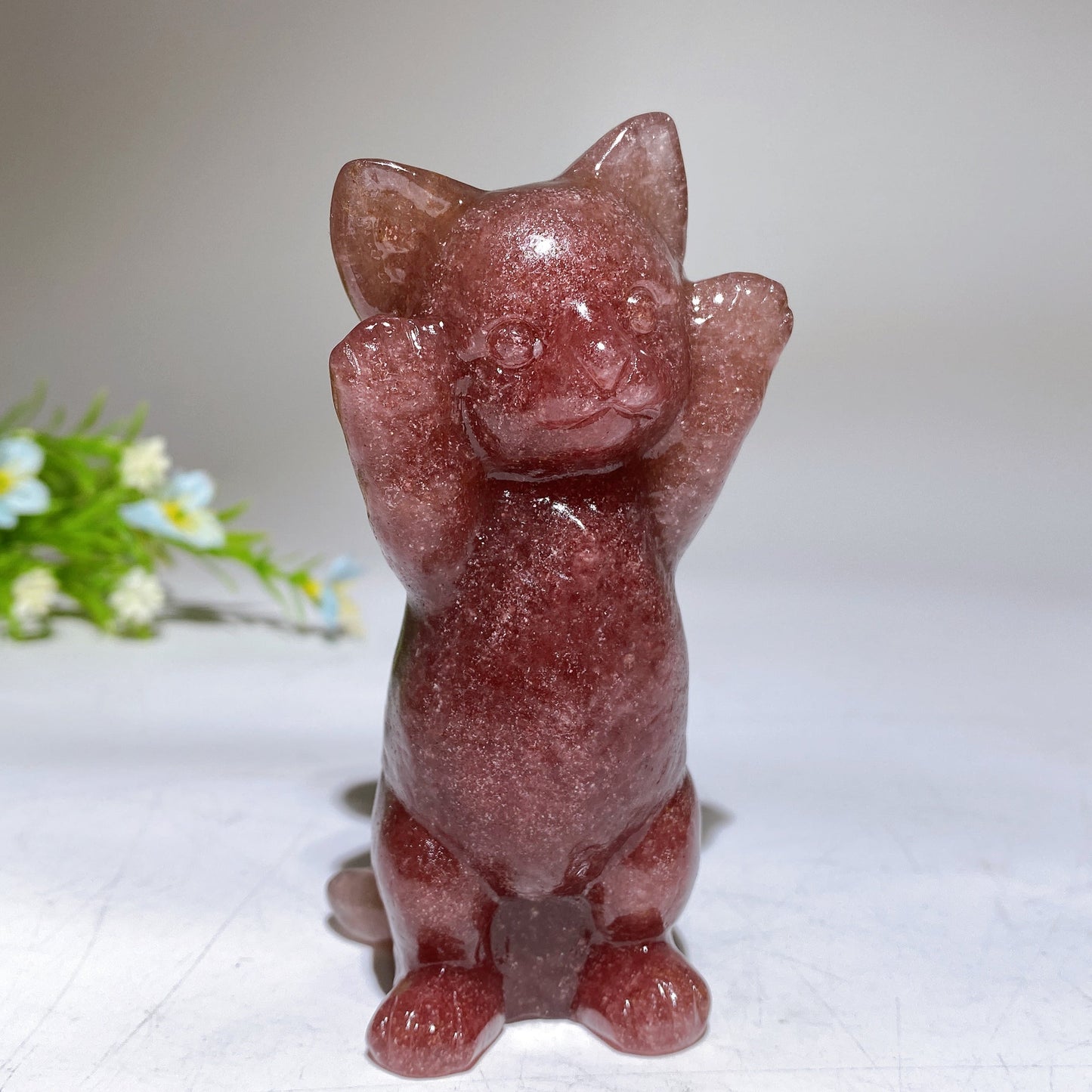 3.8" Crystal Cat Carving Crystal Healing Bulk Wholesale