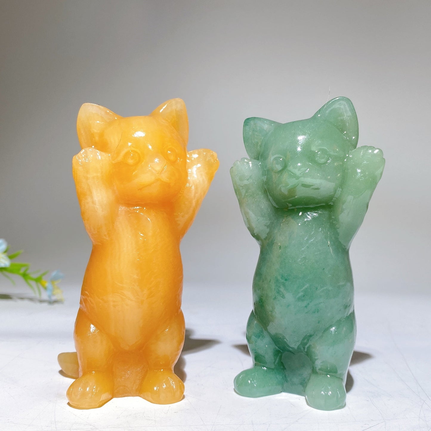 3.8" Crystal Cat Carving Crystal Healing Bulk Wholesale