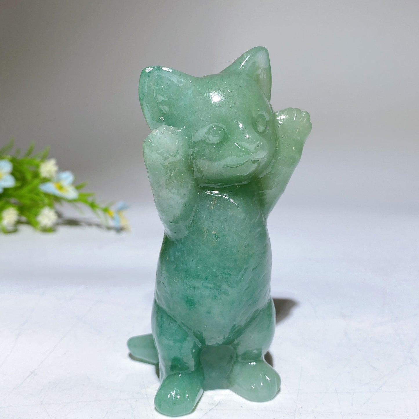 3.8" Crystal Cat Carving Crystal Healing Bulk Wholesale