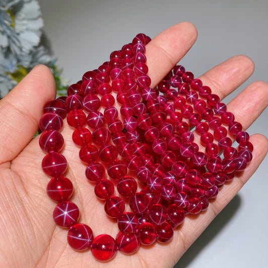 6mm 8mm 10mm UV Reactive Star Ruby Bracelet Crystal Healing Bulk Wholesale