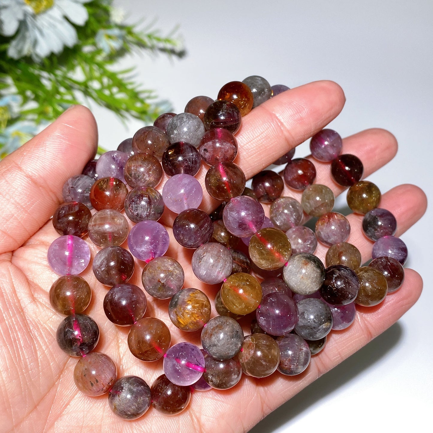 8mm 10.7mm Auralite 23 Bracelet Crystal Healing Bulk Wholesale